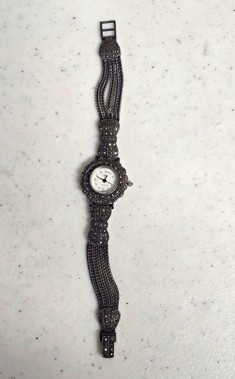 Vintage 925 Sterling Silver Marcasite Watch Braided Mesh 41.16g Japan Movt Works